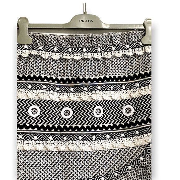 Dodo Bar Or Abigail Wrap Mini Skirt in black‎ and white,  size M - Picture 8 of 13